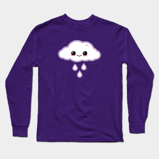 Purple Kawaii Cloud Long Sleeve T-Shirt